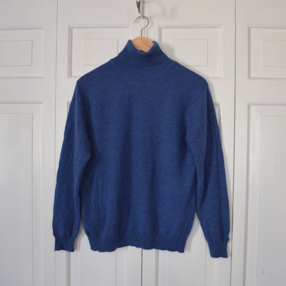 Kirkland Signature Blue Cashmere Turtleneck Sweater Size L